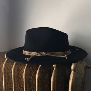 Peter Grimm Black Wool Structured Safari Hat